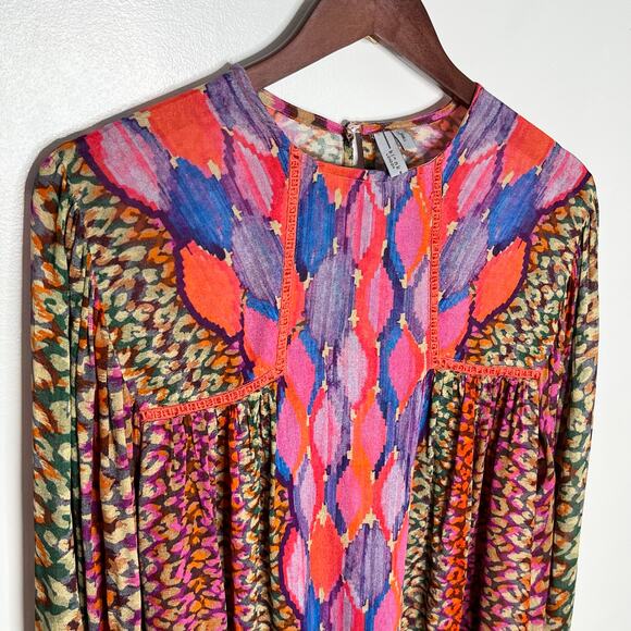 Anthropologie Blank London Miranda Peasant Blouse Small Pink Colorful Boho - Picture 5 of 11